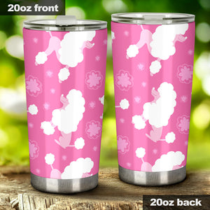 Poodle Pink Theme Pattern Tumbler