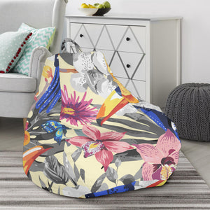 Toucan Leaves Flower Pattern Bean Bag Cover