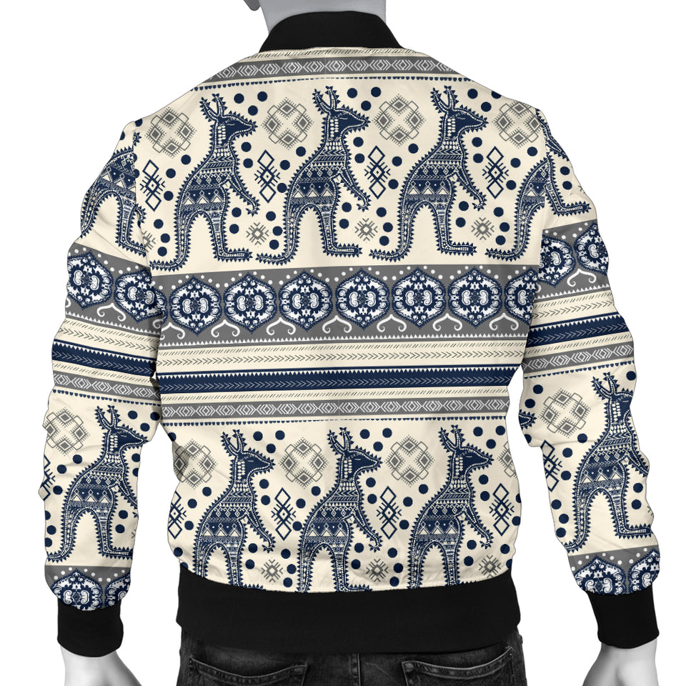 Kangaroo Aboriginal Pattern Ethnic Motifs Men Bomber Jacket