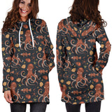 Octopus Pattern Women Hoodie Dress