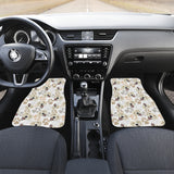 Golden Retriever Pattern Print Design 02 Front and Back Car Mats