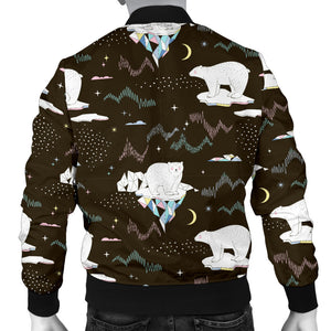 Polar Bear Pattern Background Men Bomber Jacket