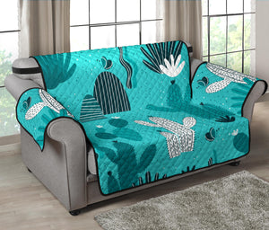 Green Cactus Pattern Loveseat Couch Cover Protector