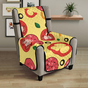 Pizza Tomato Salami Texture Pattern Chair Cover Protector