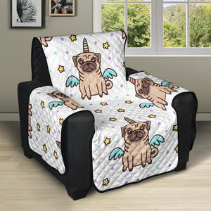 Unicorn Pug Pattern Recliner Cover Protector