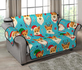 Christmas Corgi Pattern Loveseat Couch Cover Protector