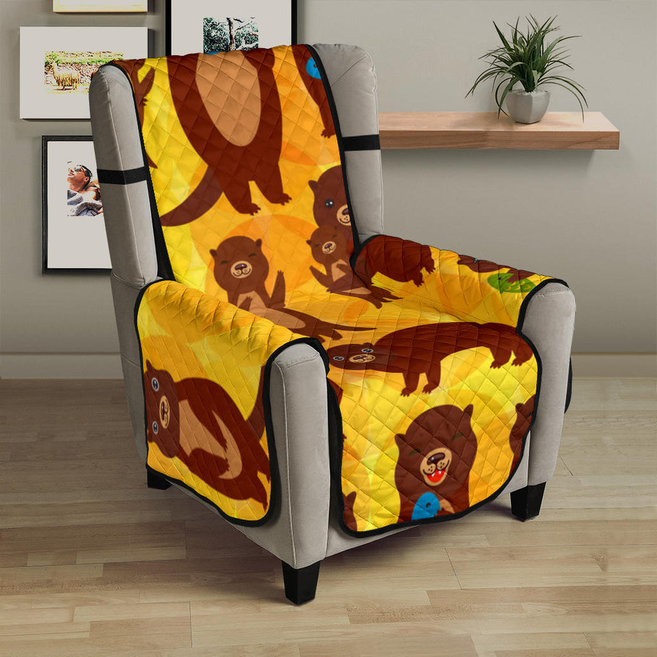 Otter Pattern Chair Cover Protector