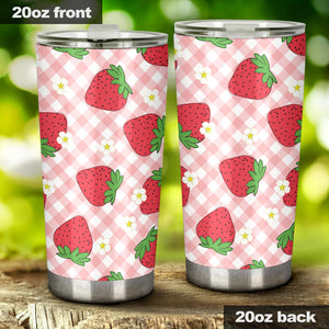 Strawberry Pattern Stripe Background Tumbler