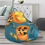 Halloween Pumpkin Witch Hat Pattern Bean Bag Cover