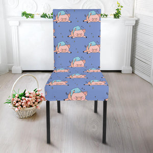 Pig Pattern Print Design 03 Dining Chair Slipcover