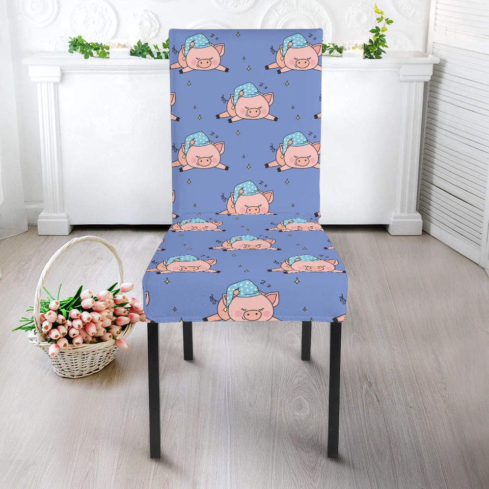 Pig Pattern Print Design 03 Dining Chair Slipcover