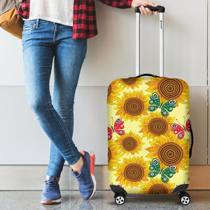 Sunflower Butterfly Pattern Luggage Covers