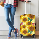 Sunflower Butterfly Pattern Luggage Covers