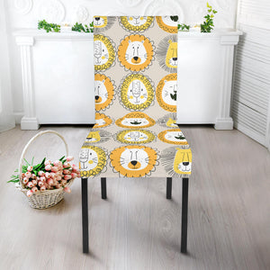 Lion Pattern Print Design 04 Dining Chair Slipcover