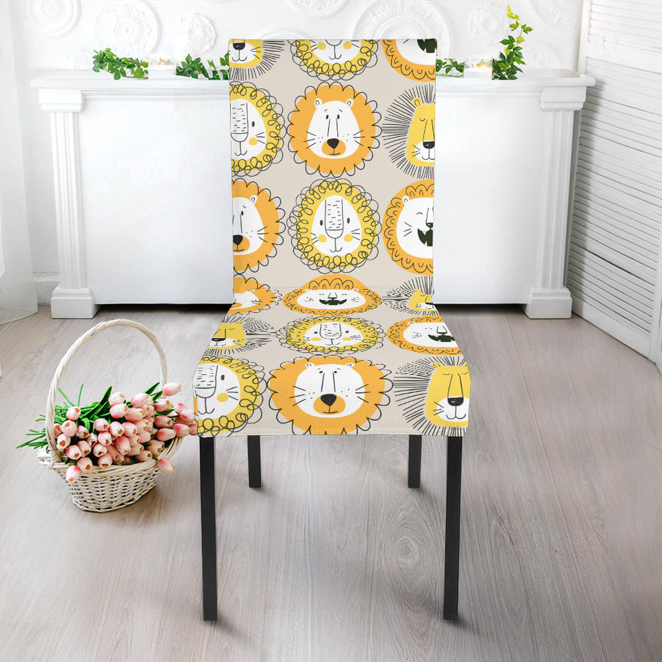 Lion Pattern Print Design 04 Dining Chair Slipcover