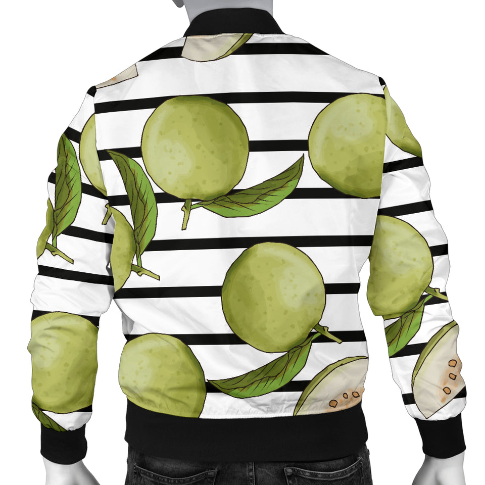 Guava Pattern Stripe background Men Bomber Jacket