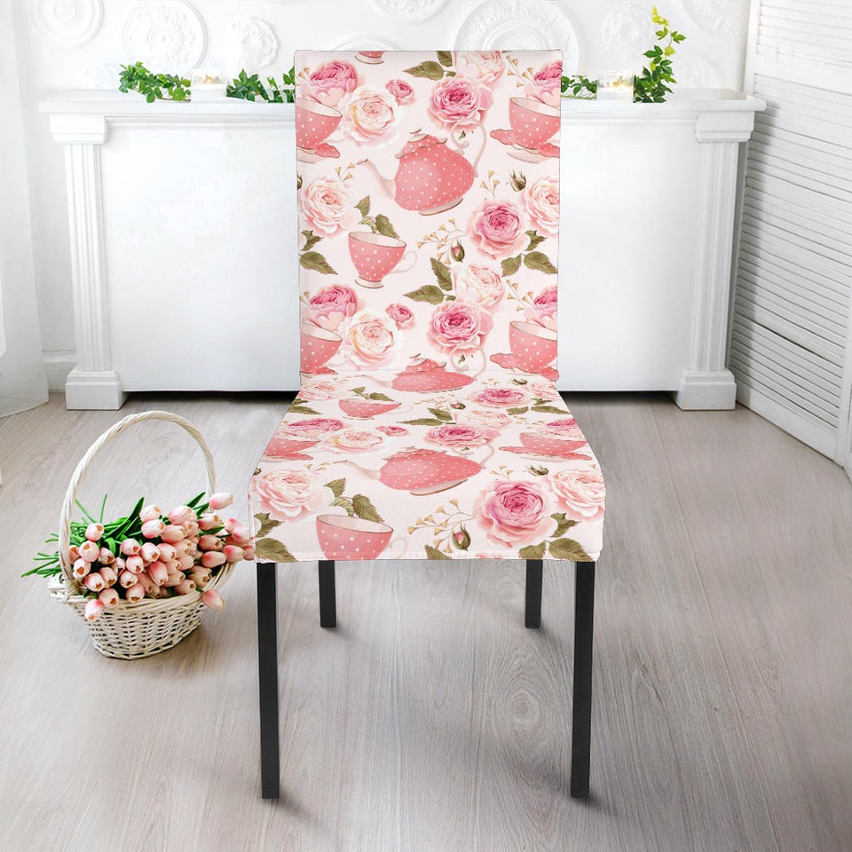 Tea pots Pattern Print Design 04 Dining Chair Slipcover
