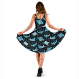 Stingray Pattern Print Design 04 Sleeveless Midi Dress