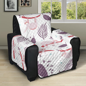 Sloth Leaves Pattern Recliner Cover Protector