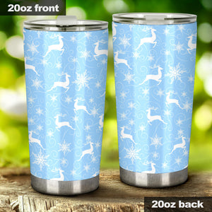 Snowflake Deer Pattern Tumbler