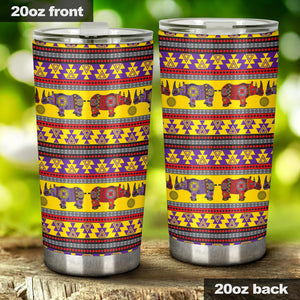 Rhino African Afro Dashiki Adinkra Kente Ethnic Motifs Tumbler