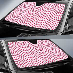 Heart Wave Pattern Car Sun Shade