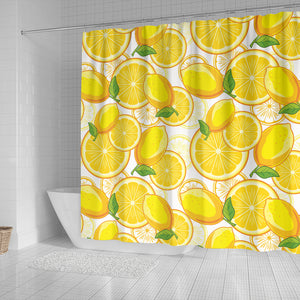 Lemon Pattern Background Shower Curtain Fulfilled In US