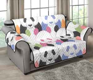 Colorful Panda Pattern Loveseat Couch Cover Protector