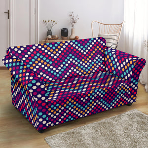 Zigzag Chevron Pokka Dot Aboriginal Pattern Loveseat Couch Slipcover