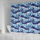 Whale Starfish Pattern Shower Curtain Fulfilled In US