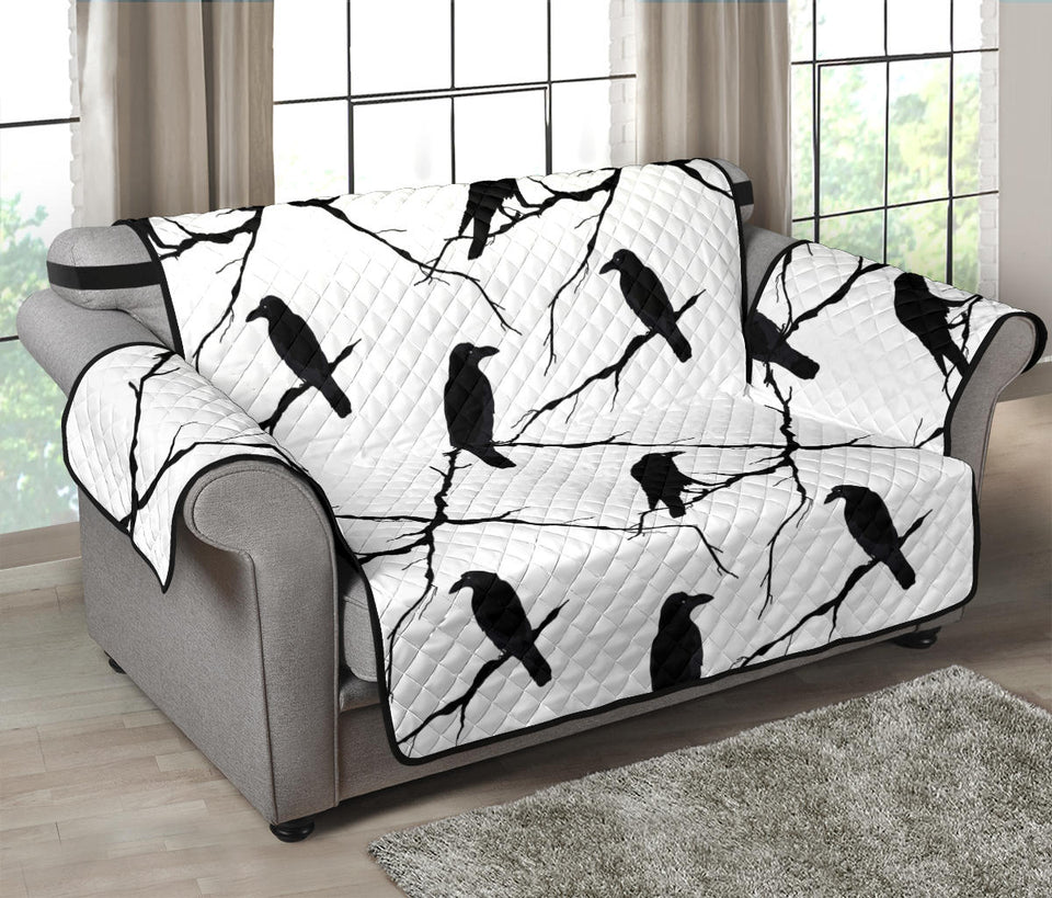 Crow Pattern Background Loveseat Couch Cover Protector