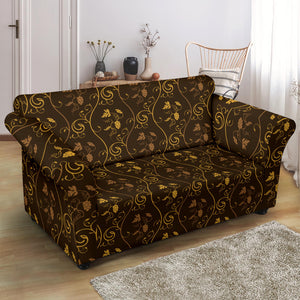 Gold Grape Pattern Loveseat Couch Slipcover