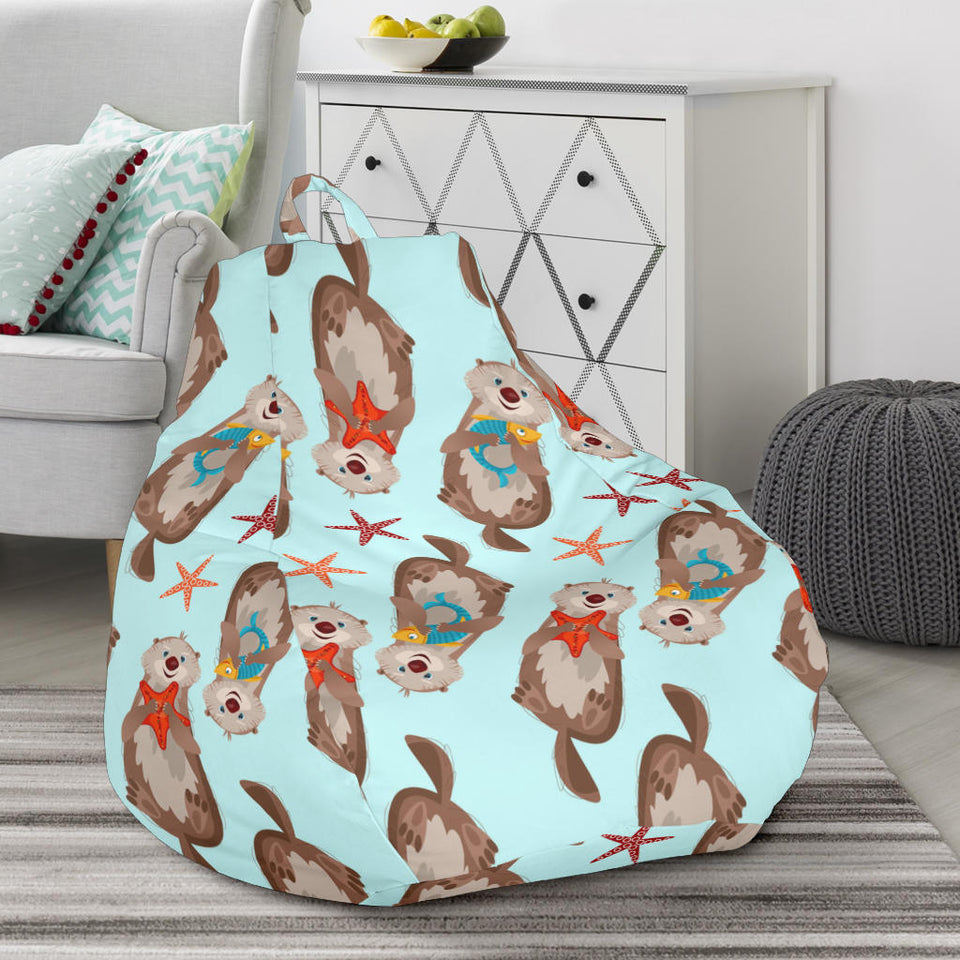 Otter Pattern Background Bean Bag Cover