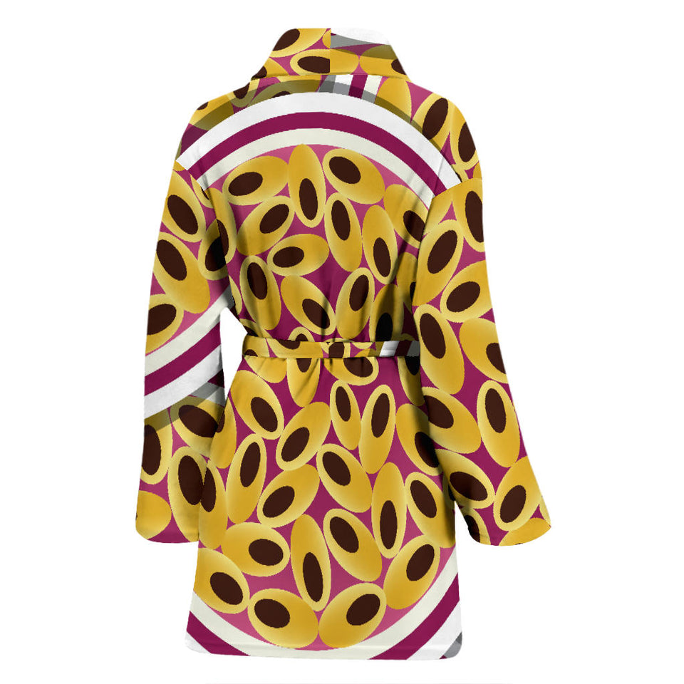 Passion Fruit Seed Pattern Women Bathrobe