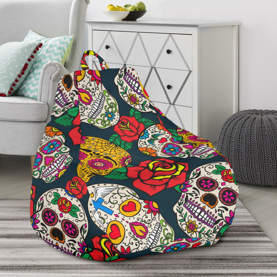 Suger Skull Pattern Background Bean Bag Cover