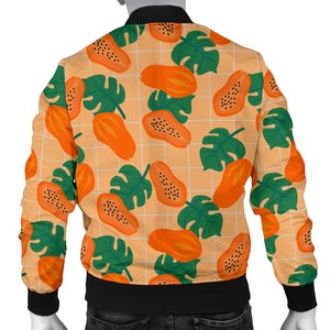 Papaya Leaves Pattern Men Bomber Jacket