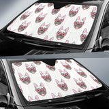 French Bulldog Heart Sunglass Pattern Car Sun Shade