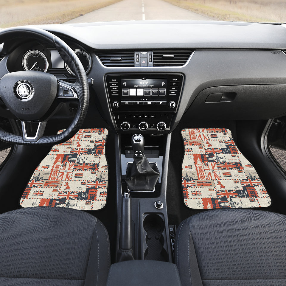 British Pattern Print Design 04 Front Car Mats