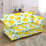 Lemon Pattern Stripe Background Loveseat Couch Slipcover