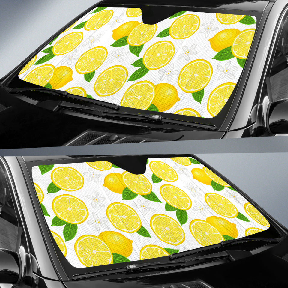 Lemon Flower Pattern Car Sun Shade