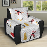 Penguin Christmas Tree Pattern Recliner Cover Protector