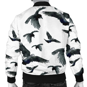 Crow Water Color Pattern Men Bomber Jacket