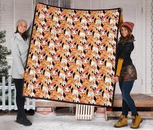 Squirrel Pattern Print Design 04 Premium Quilt