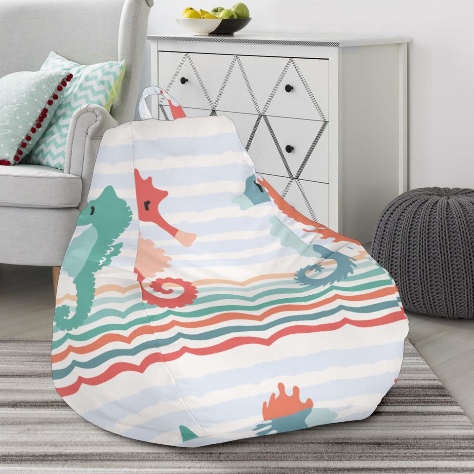 Seahorse Pattern Theme Bean Bag Cover