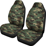 Green Camo Camouflage Honeycomb Pattern Universal Fit Car Seat Covers