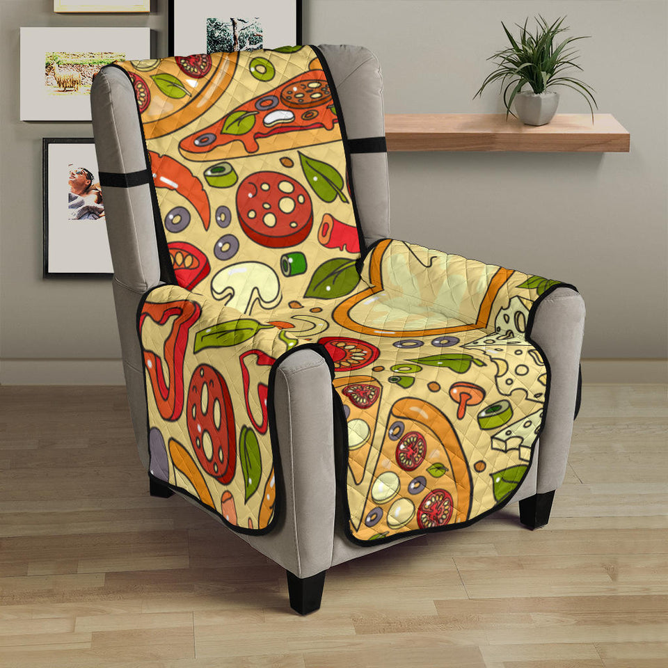 Pizza Pattern Background Chair Cover Protector