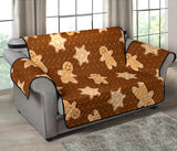 Christmas Gingerbread Cookie Pattern Loveseat Couch Cover Protector