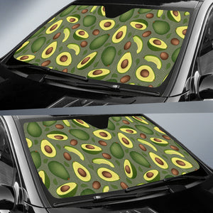 Avocado Pattern Background Car Sun Shade