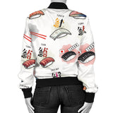 Sushi Japanese Pattern Women Bomber Jacket