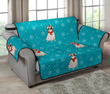 Fat Chihuahua Christmas Pattern Loveseat Couch Cover Protector